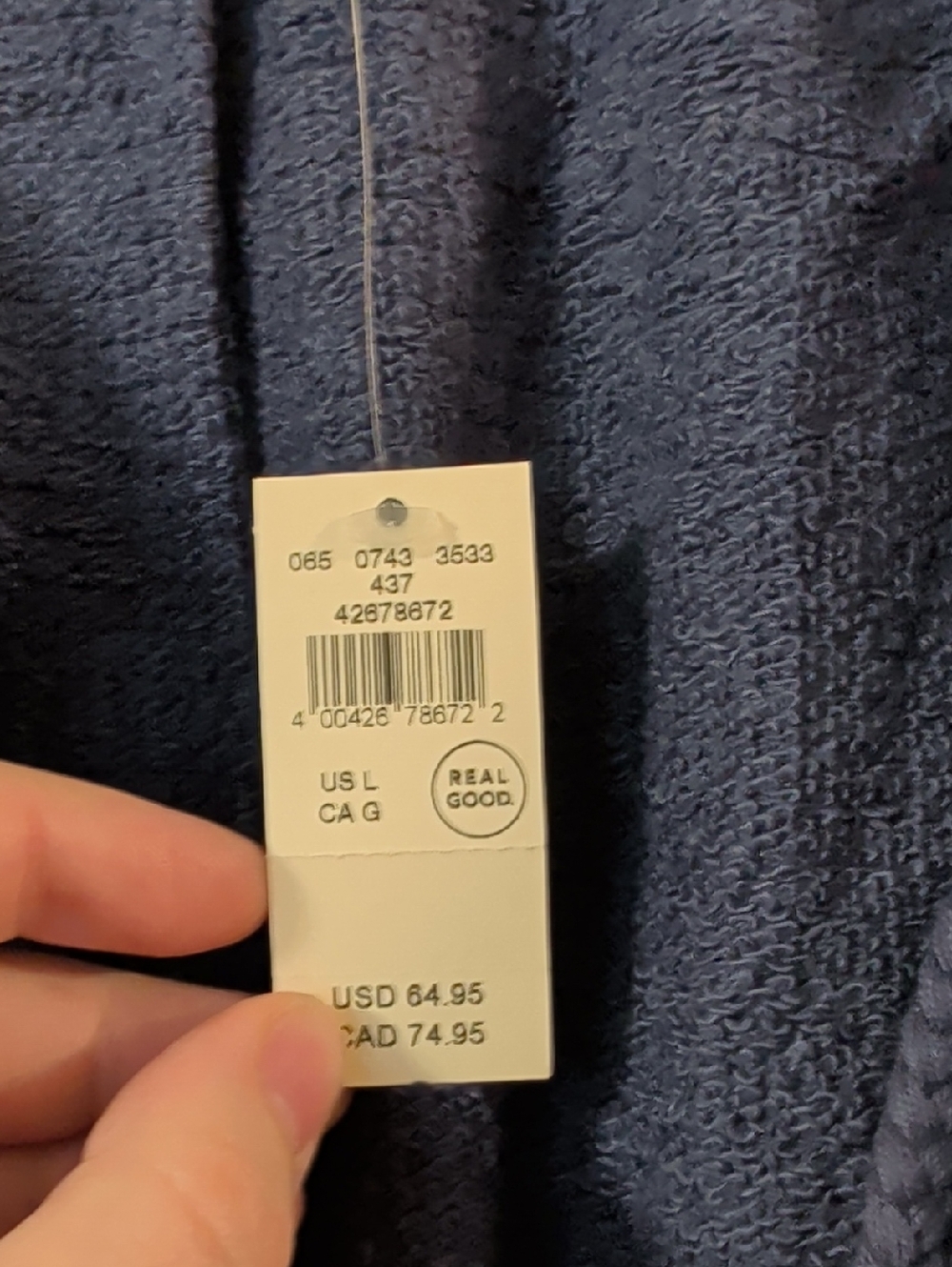 Aerie Navy Long-Sleeve Peasant Pullover with Tassel Tie - Picture 6 of 6